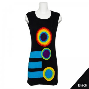 Stylish Dress with Target Circle Patches