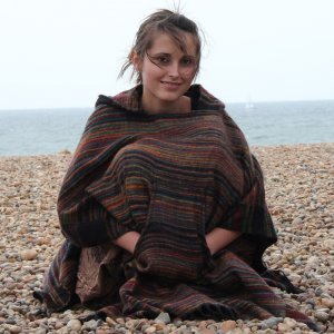 Soft Indian Poncho - Brown