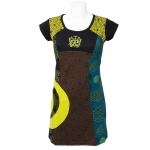 Patchwork Dress With Embroidered Butterfly On Front